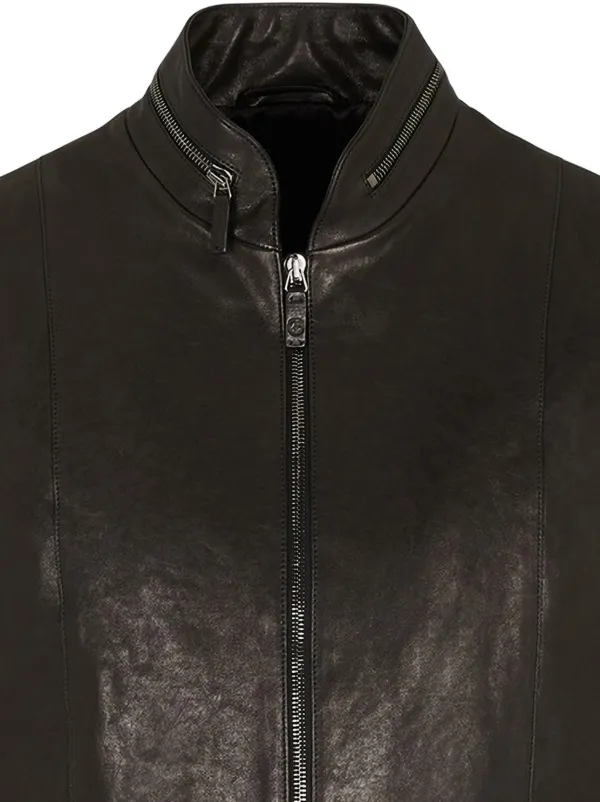 Giorgio Armani Leather zip-up Vest | Black | FARFETCH JO