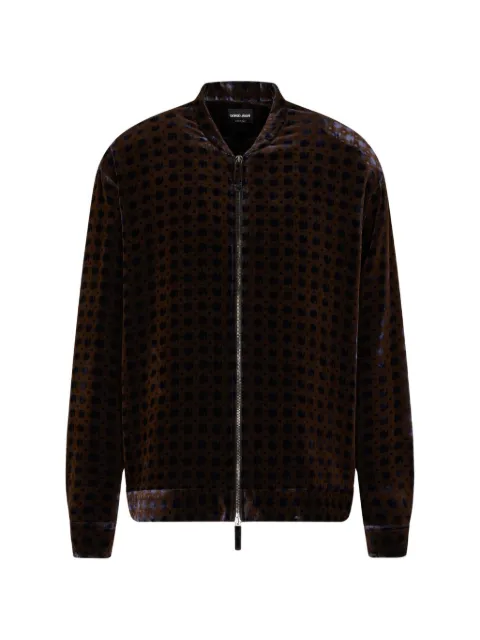 Giorgio Armani printed velvet shirt with zip