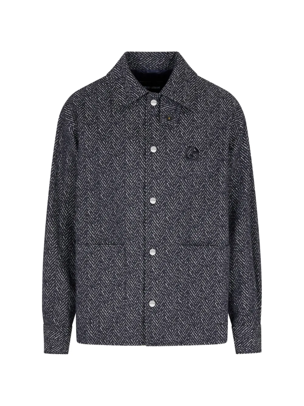 Giorgio Armani jacquard shirt jacket - Blu
