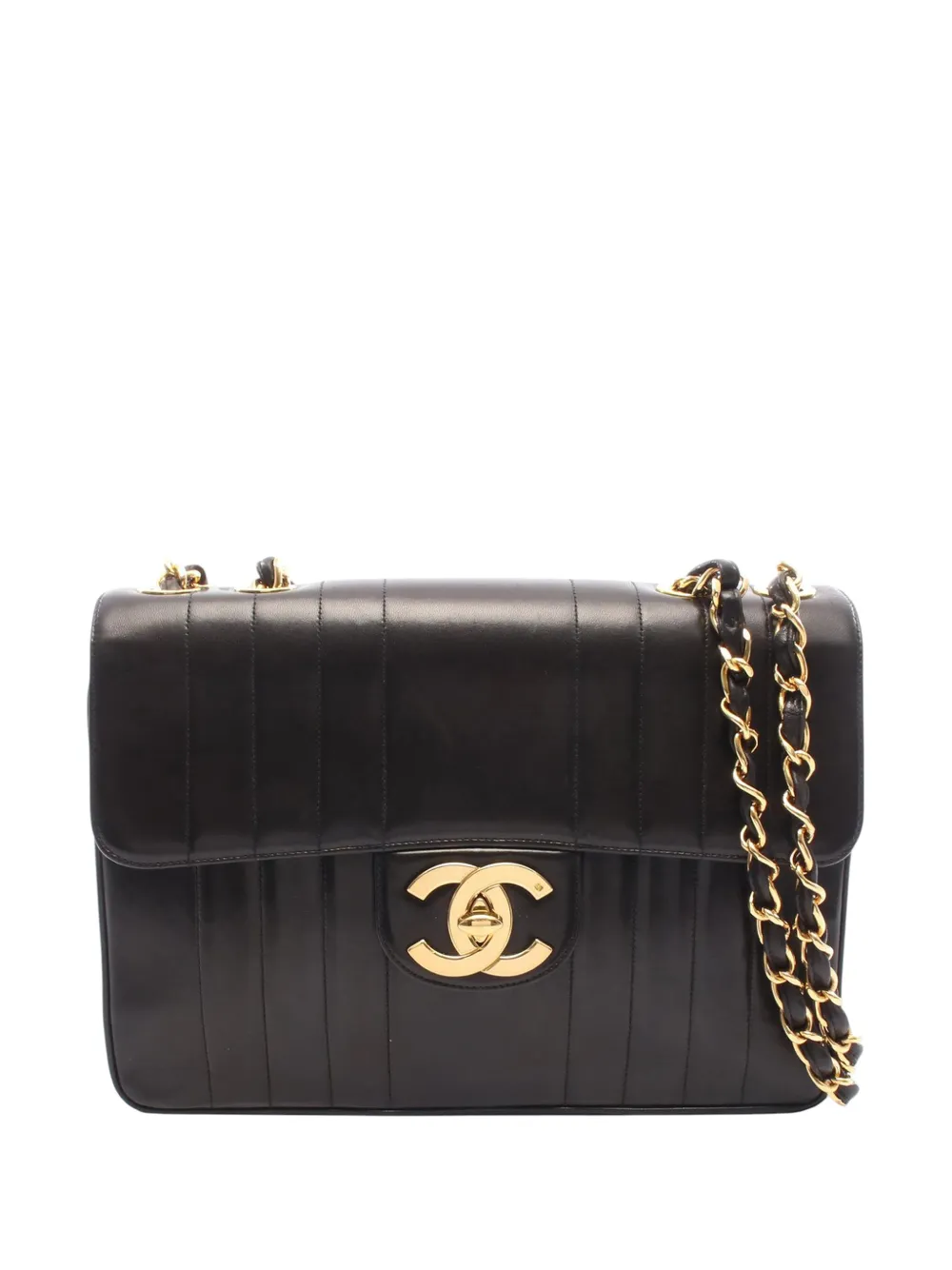 CHANEL Pre-Owned 1994-1996 CC Vertical Quilt Lambskin Mademoiselle Chain Flap shoulder bag - Nero