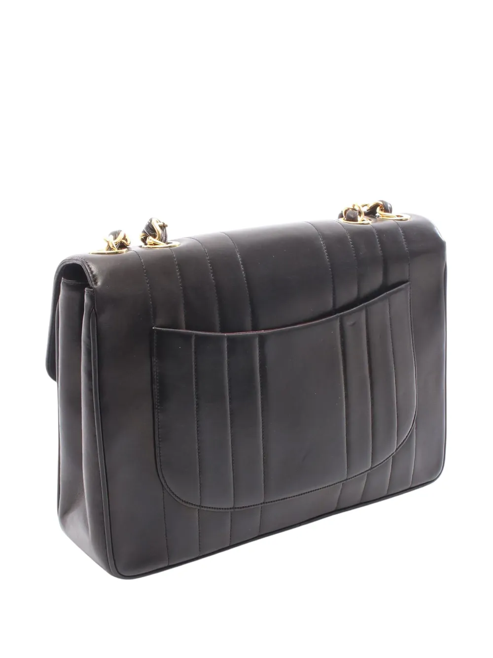 1994-1996 Cc Vertical Quilt Lambskin Mademoiselle Chain Flap Shoulder Bag