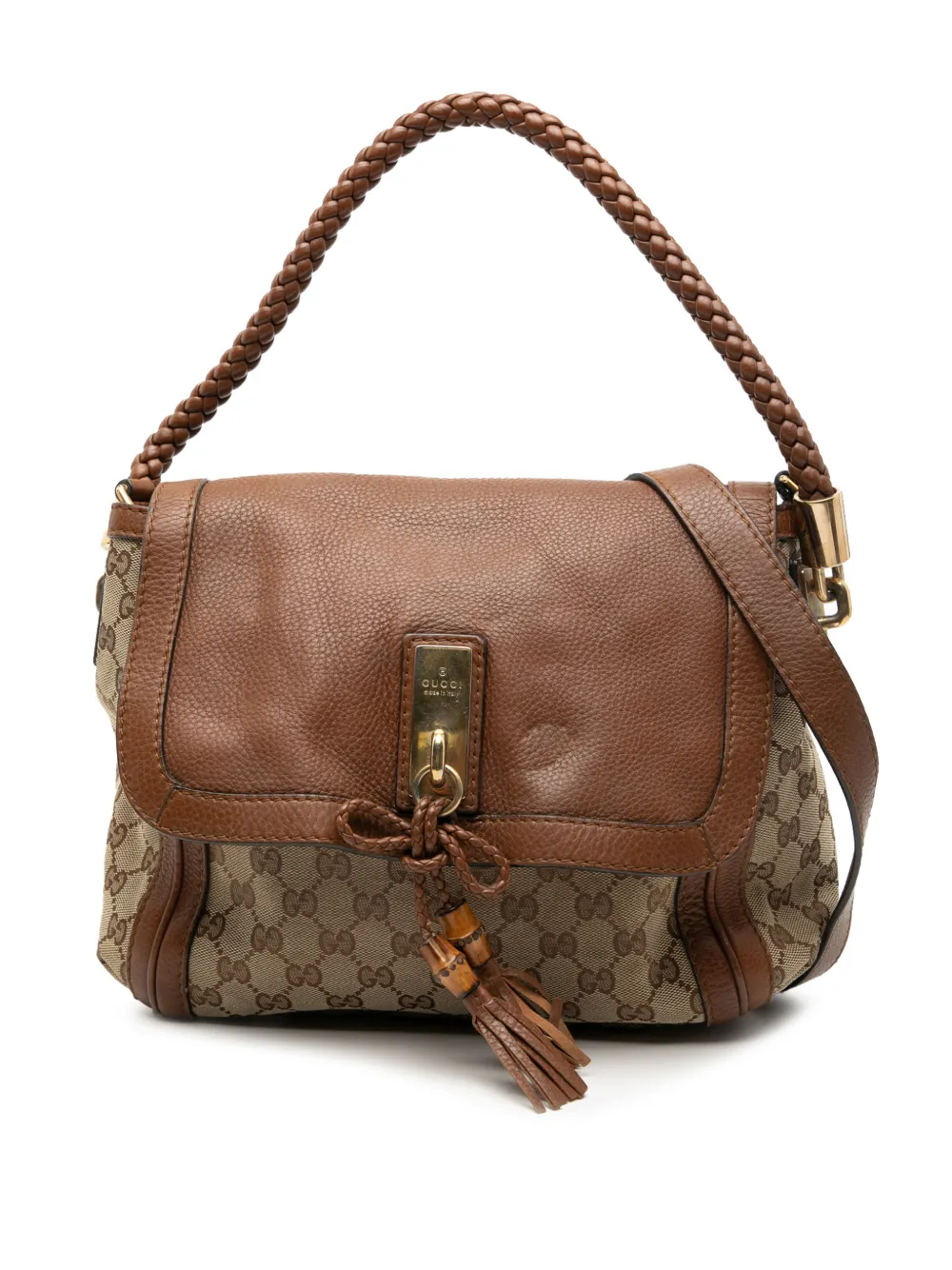 Gucci Pre-Owned 2000-2015 GG Canvas Bella Flap satchel - Marrone