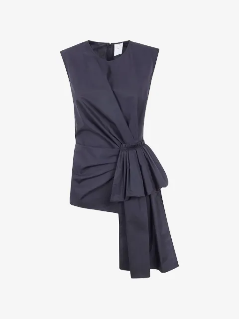 Mantu draped knot-detail top