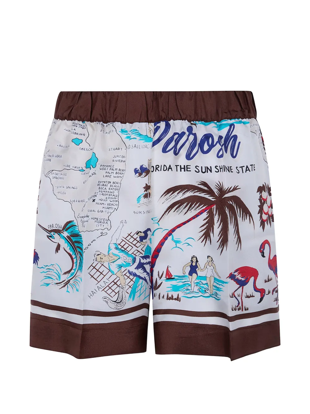 P.A.R.O.S.H. printed elasticated short - Bianco