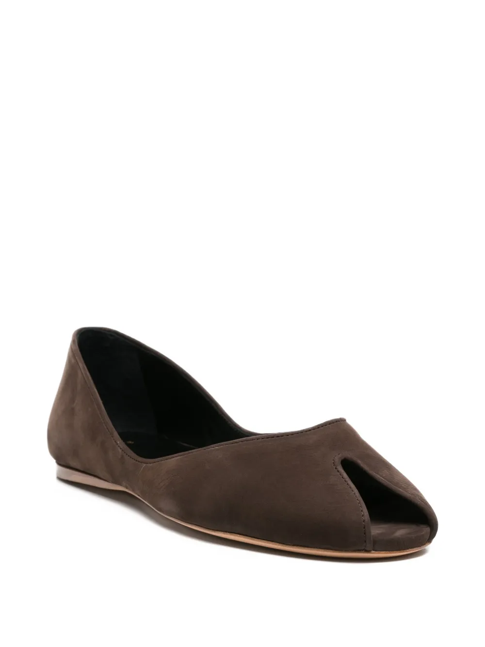  Jude Open-toe Ballet Flats - Brown 