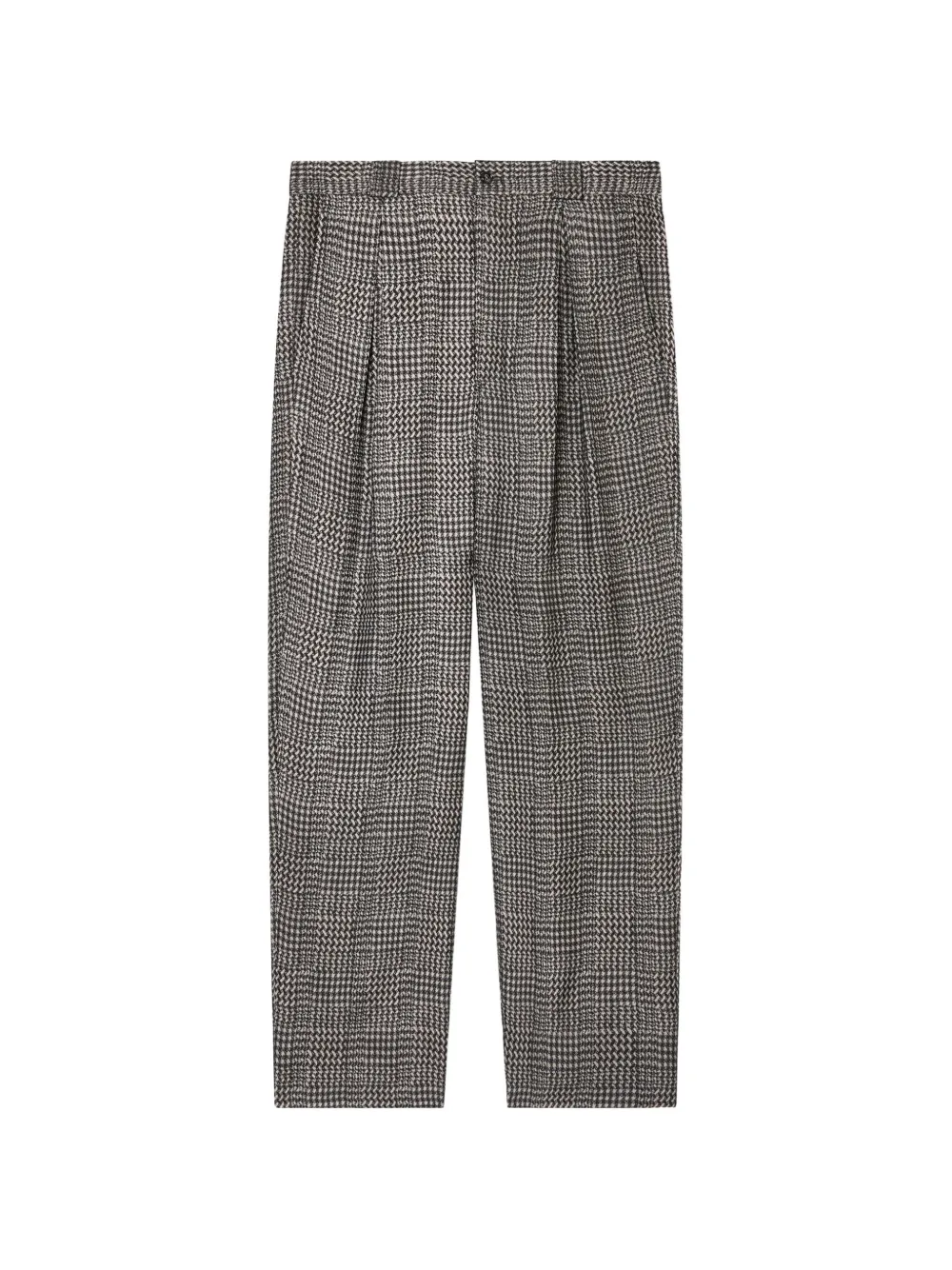 Giorgio Armani pleated houndstooth trousers - Marrone