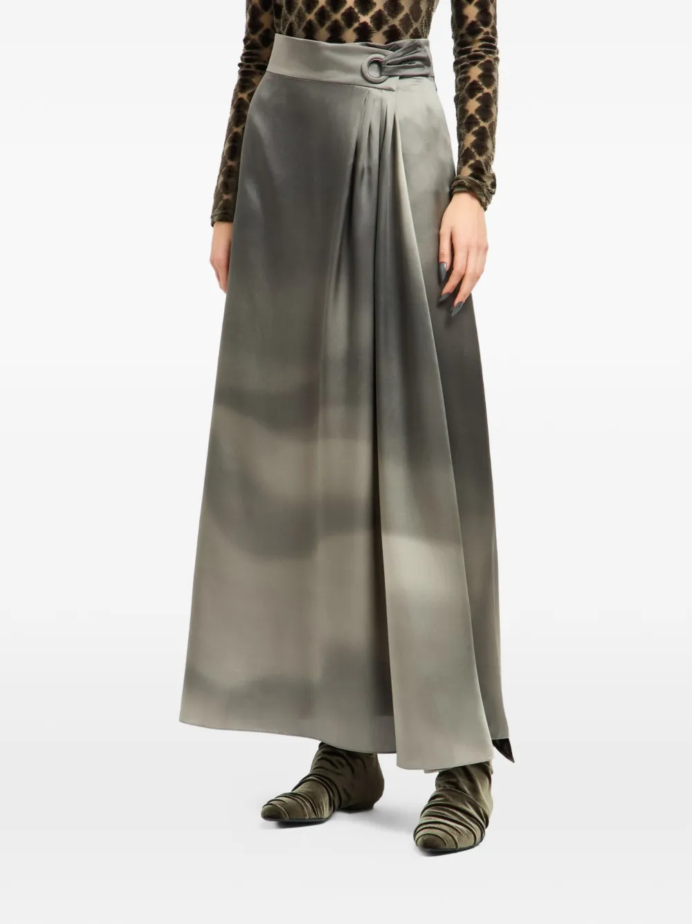  Giorgio Armani Pleated Maxi Skirt - Grey 