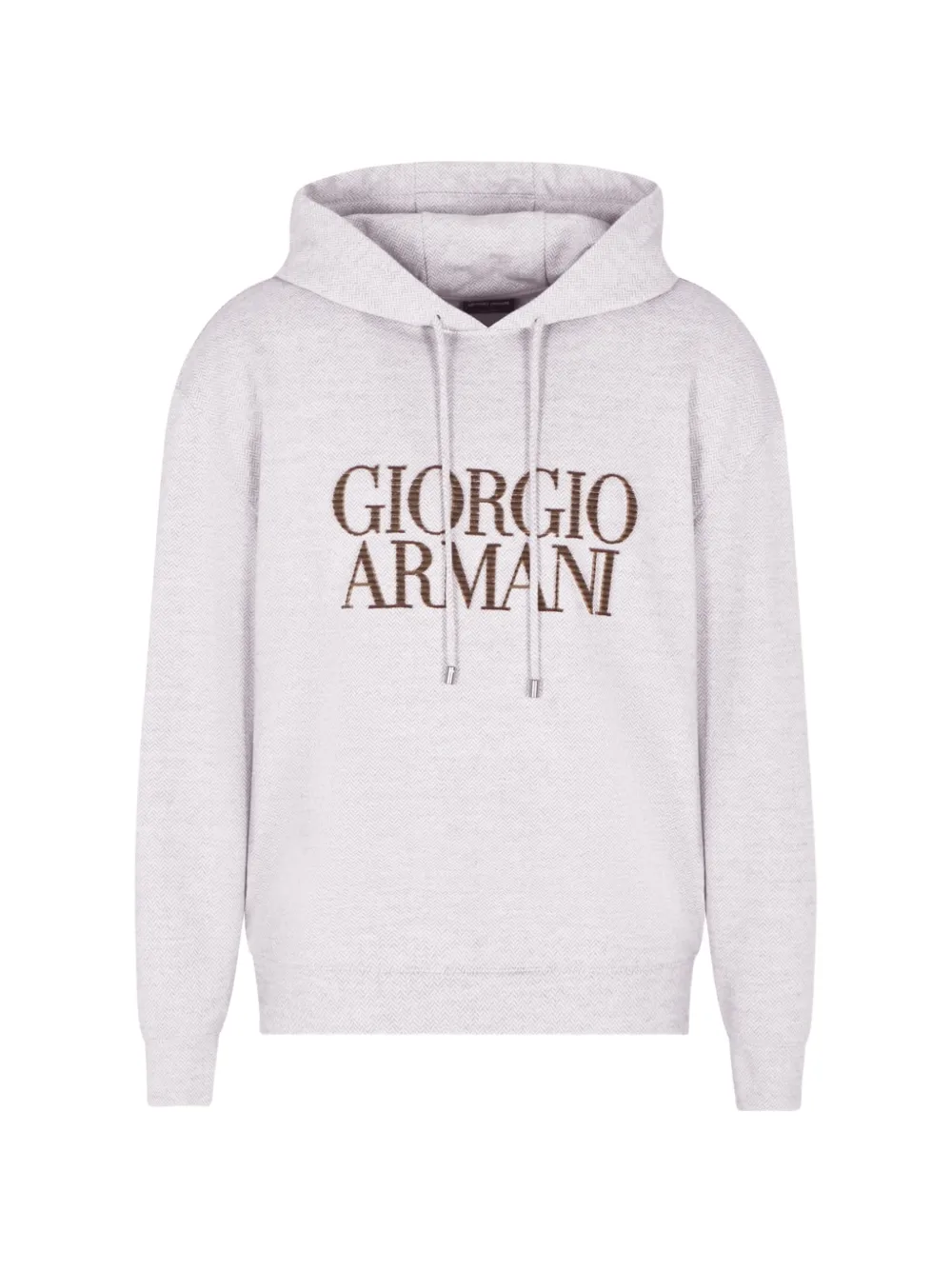 Giorgio Armani logo drawstring hoodie - Grigio