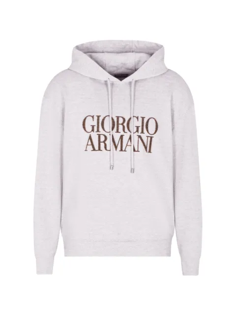 Giorgio Armani logo drawstring hoodie