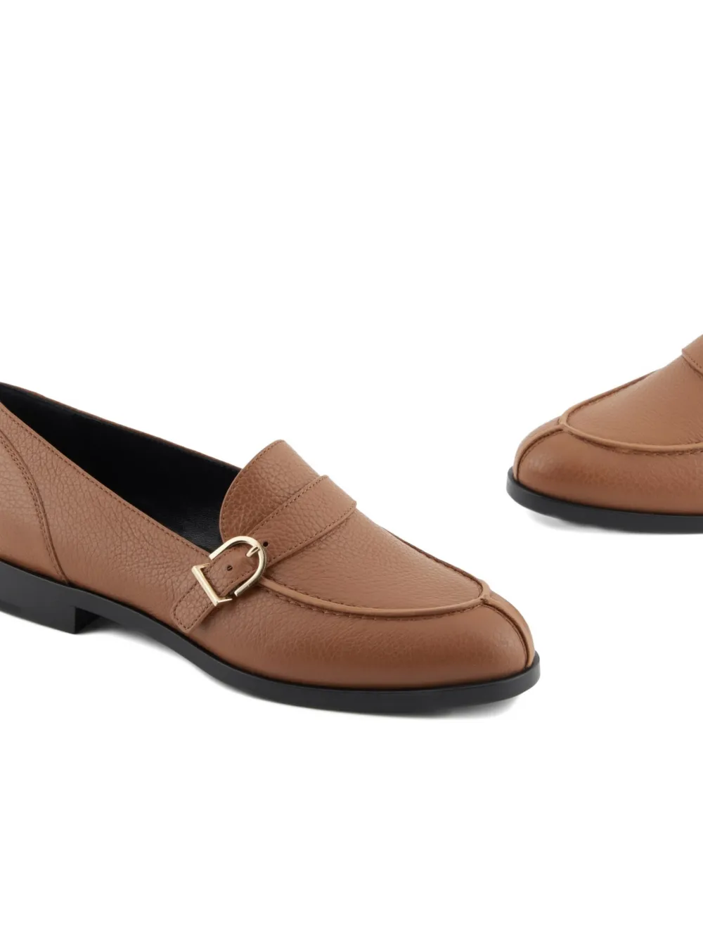 Giorgio Armani buckle-strap leather loafers Bruin