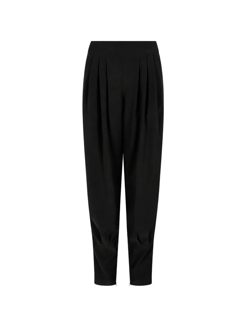 Giorgio Armani pleated tapered trousers - Schwarz