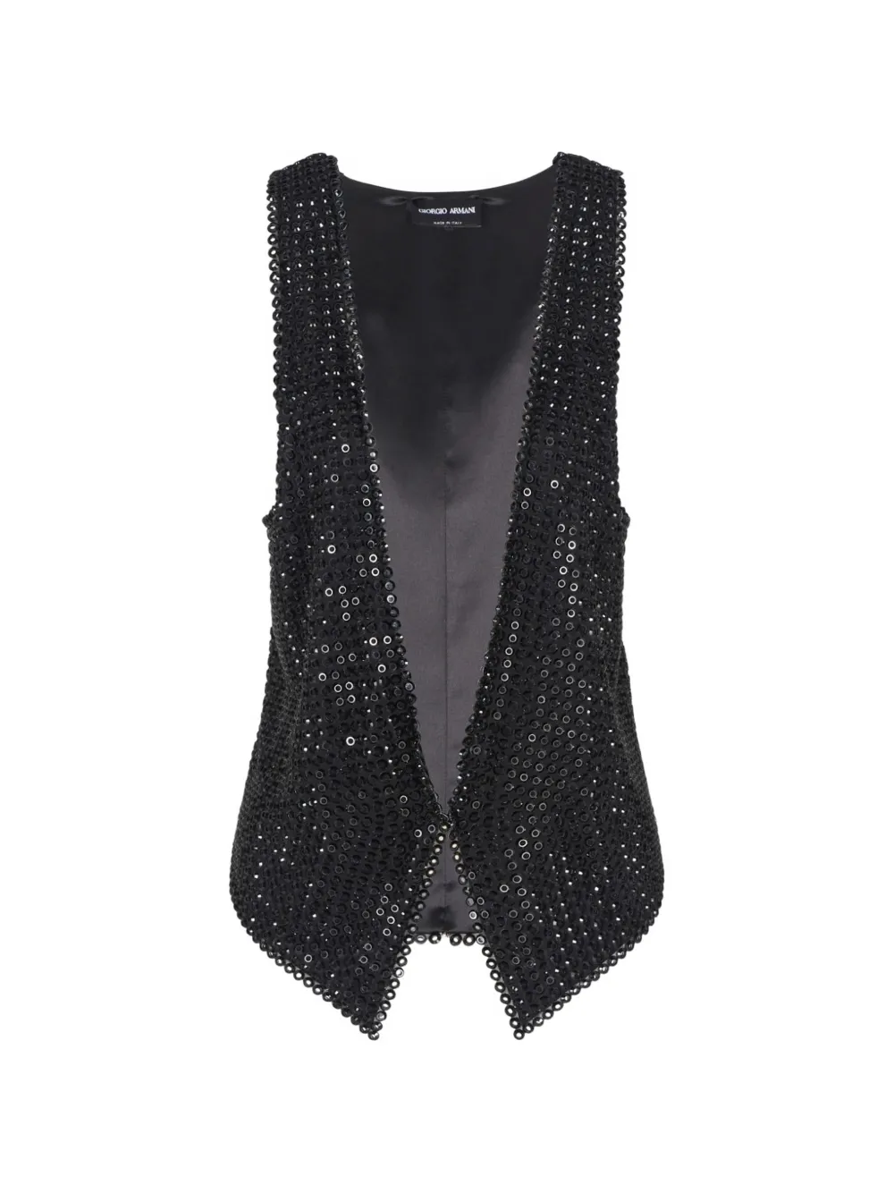 Giorgio Armani V-neck embellished waistcoat - Black
