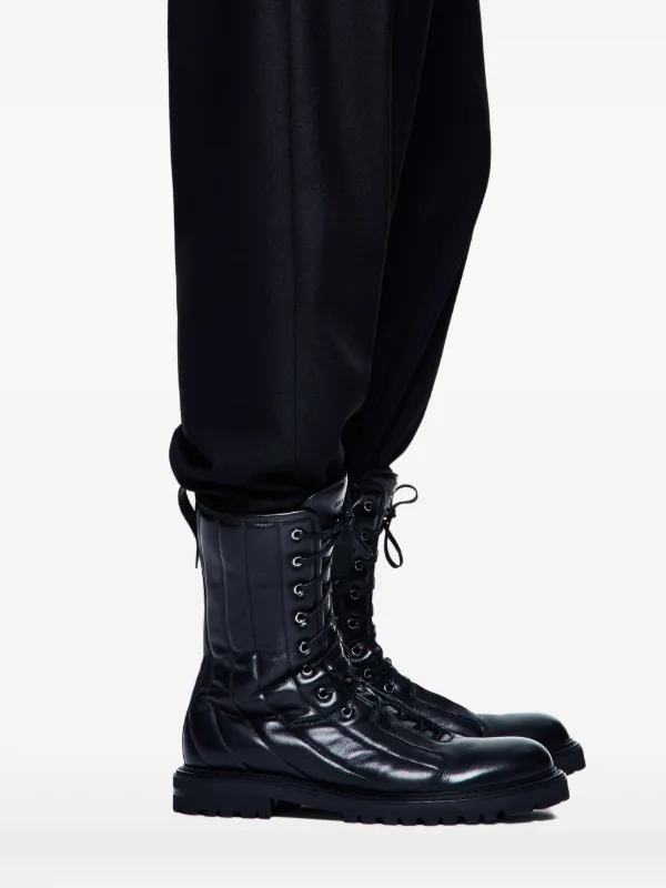 Giorgio Armani lace-up Combat Boots | Black | FARFETCH GE