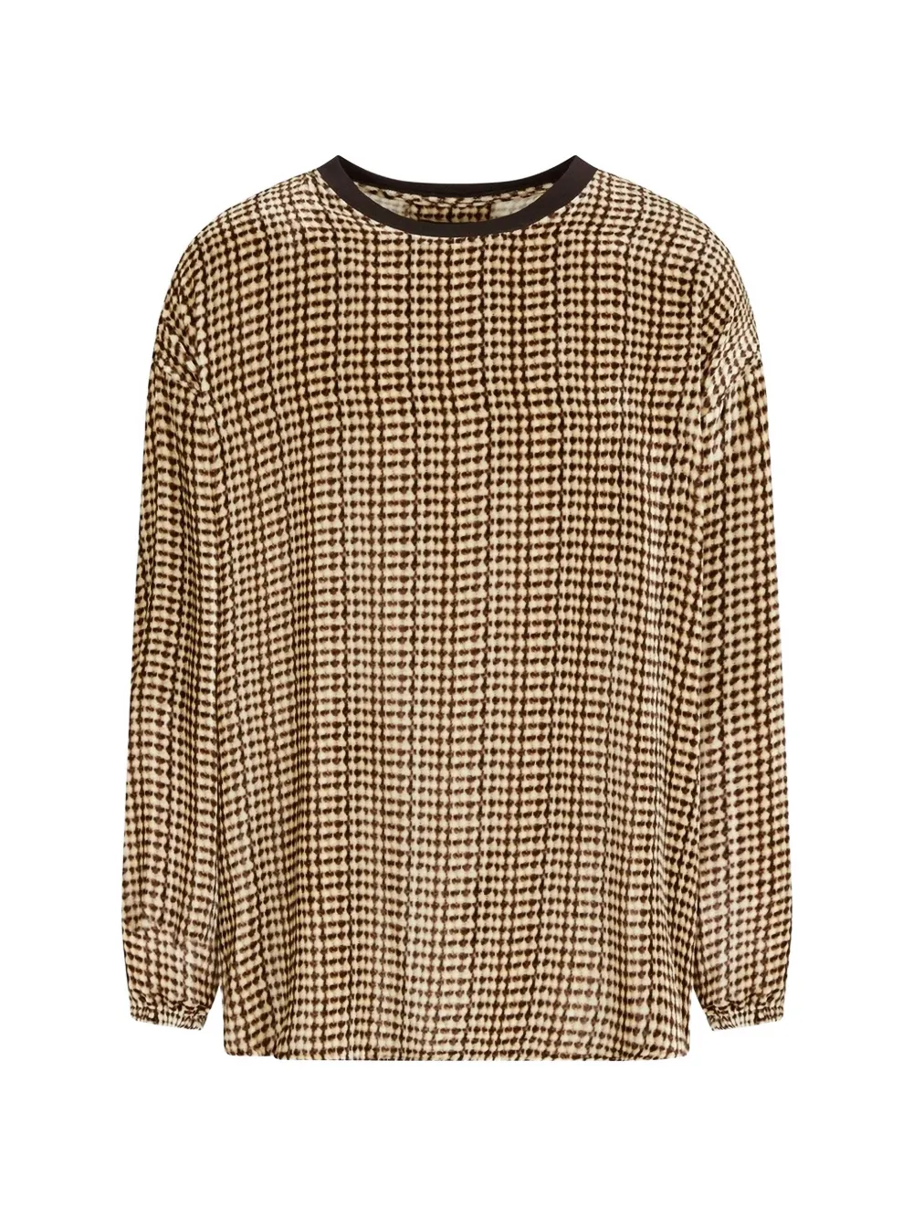 Giorgio Armani check-pattern long-sleeve shirt - Toni neutri