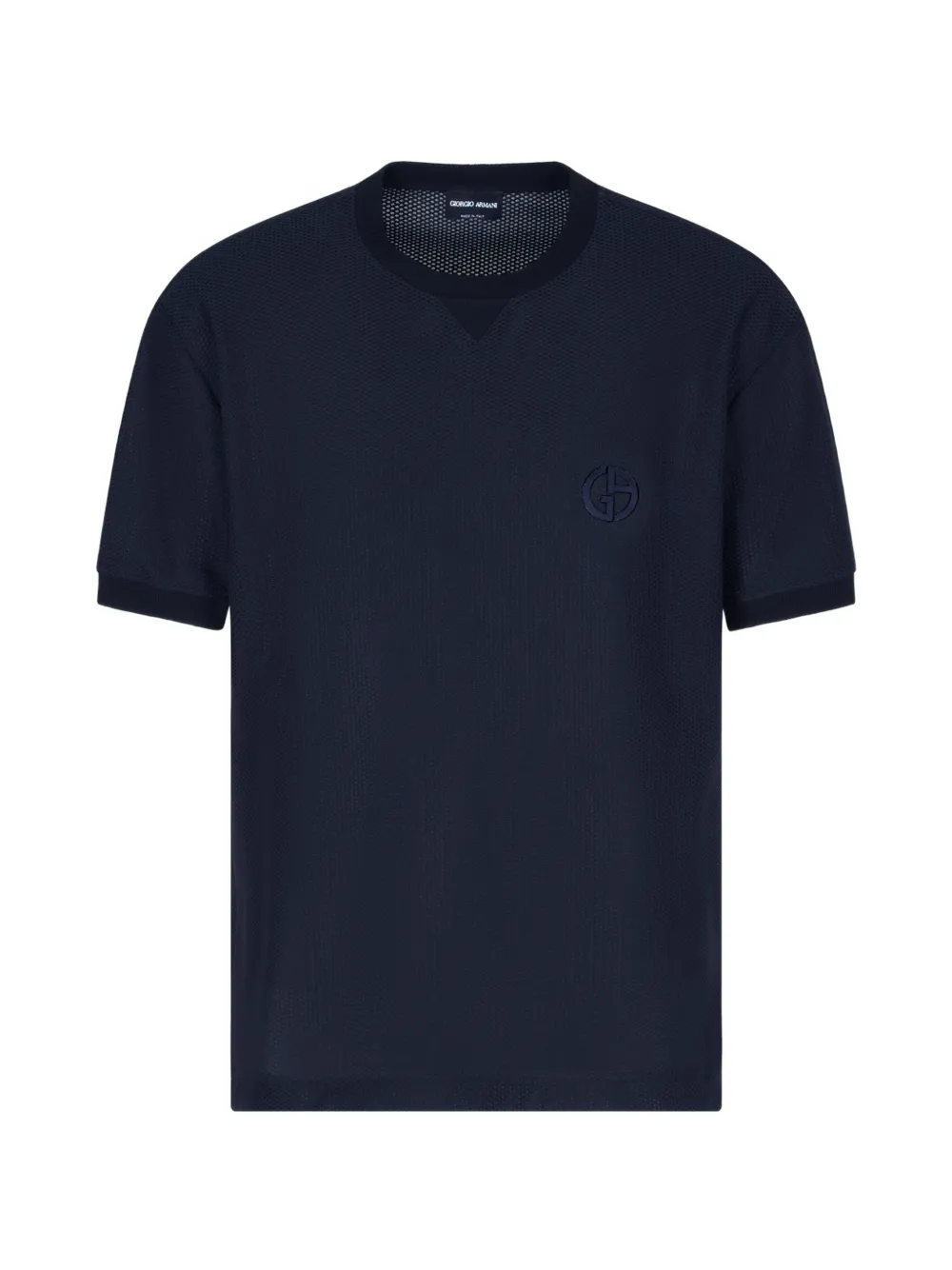 Giorgio Armani logo crew-neck T-shirt - Blu
