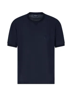 Brunello Cucinelli logo-embroidered T-shirt | Blue | FARFETCH