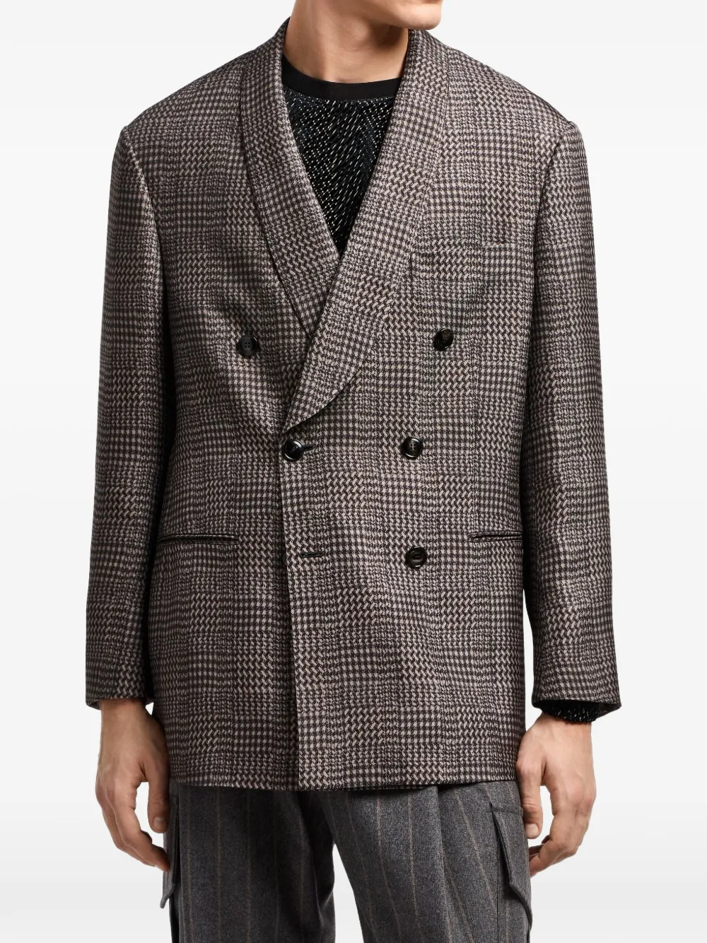 Giorgio Armani Jas met dubbele rij knopen Bruin