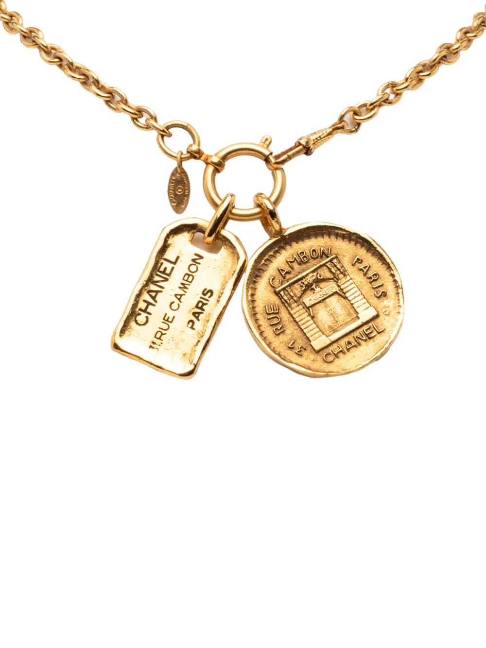 CHANEL Pre-Owned 1970-1980 Gold Plated 31 Rue Cambon Pendant Necklace costume necklace - Oro