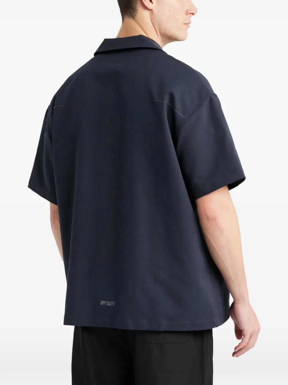 Off Duty Overhemd met korte mouwen en zak Blauw