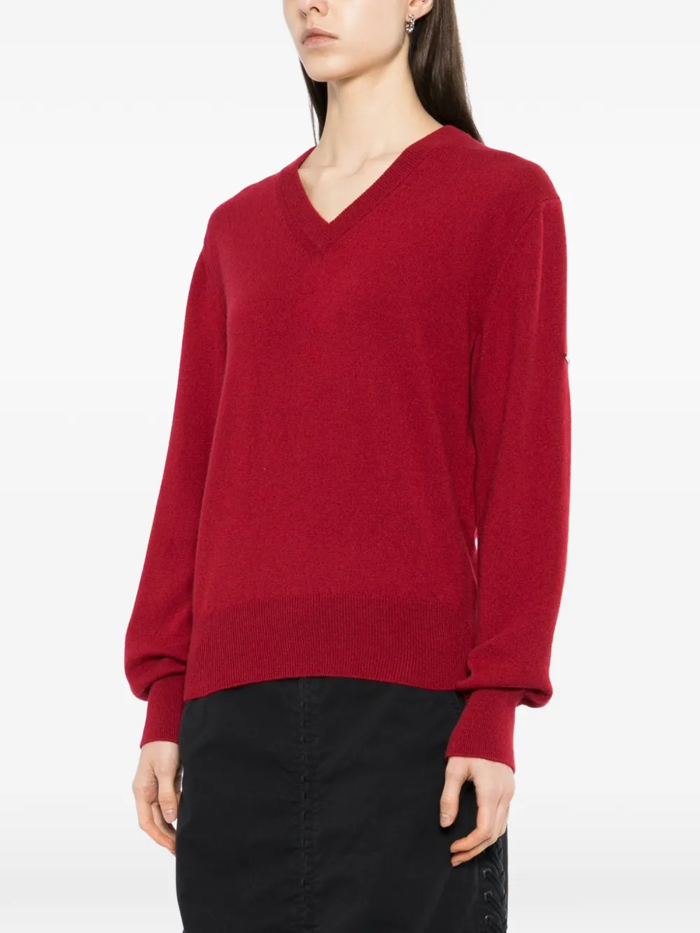 Balenciaga Trui met V-hals en lange mouwen Rood