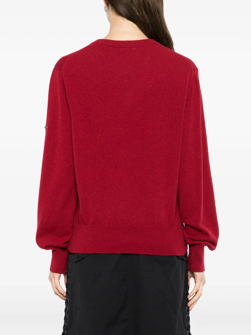 Balenciaga Trui met V-hals en lange mouwen Rood