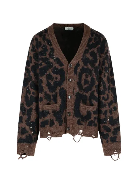 Laneus leopard-pattern cardigan