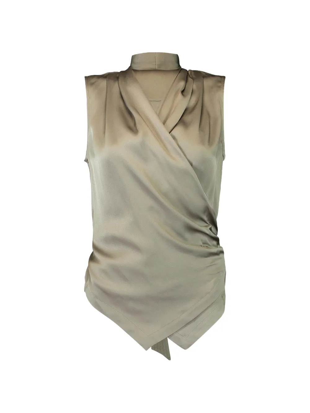 Brunello Cucinelli wrap sleeveless blouse - Verde