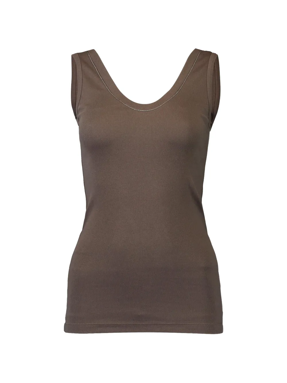 Brunello Cucinelli ribbed tank top - Marrone