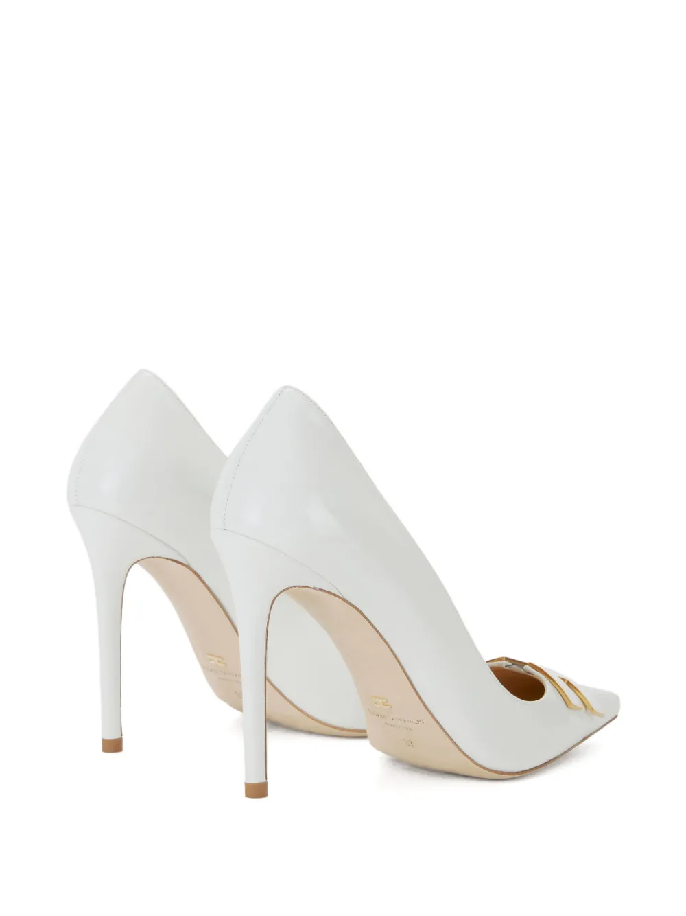 Elisabetta Franchi Stiletto pumps met logopatch Wit