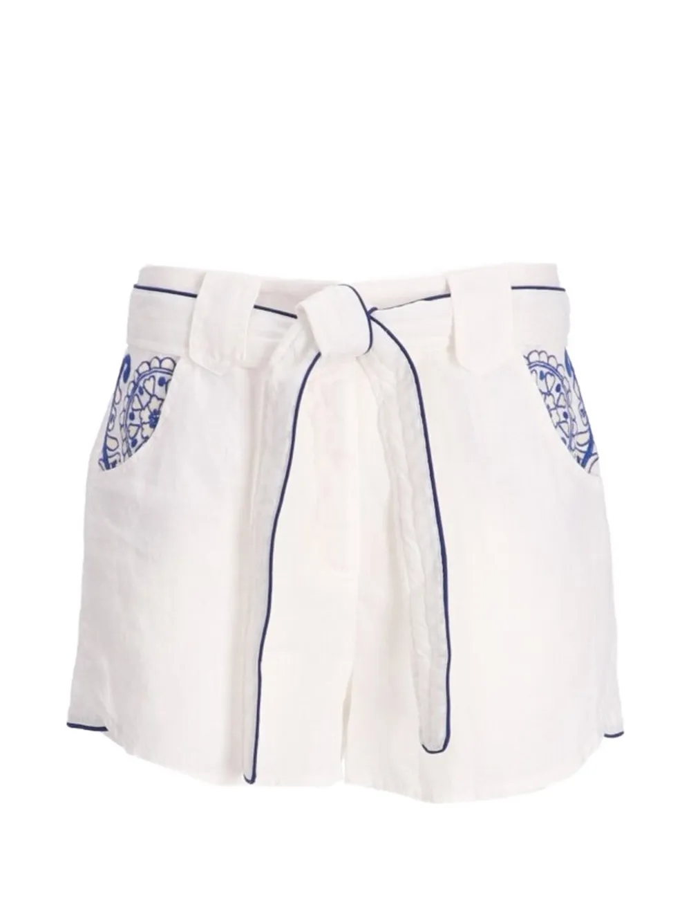 GREEK ARCHAIC KORI pockets belt shorts - Bianco