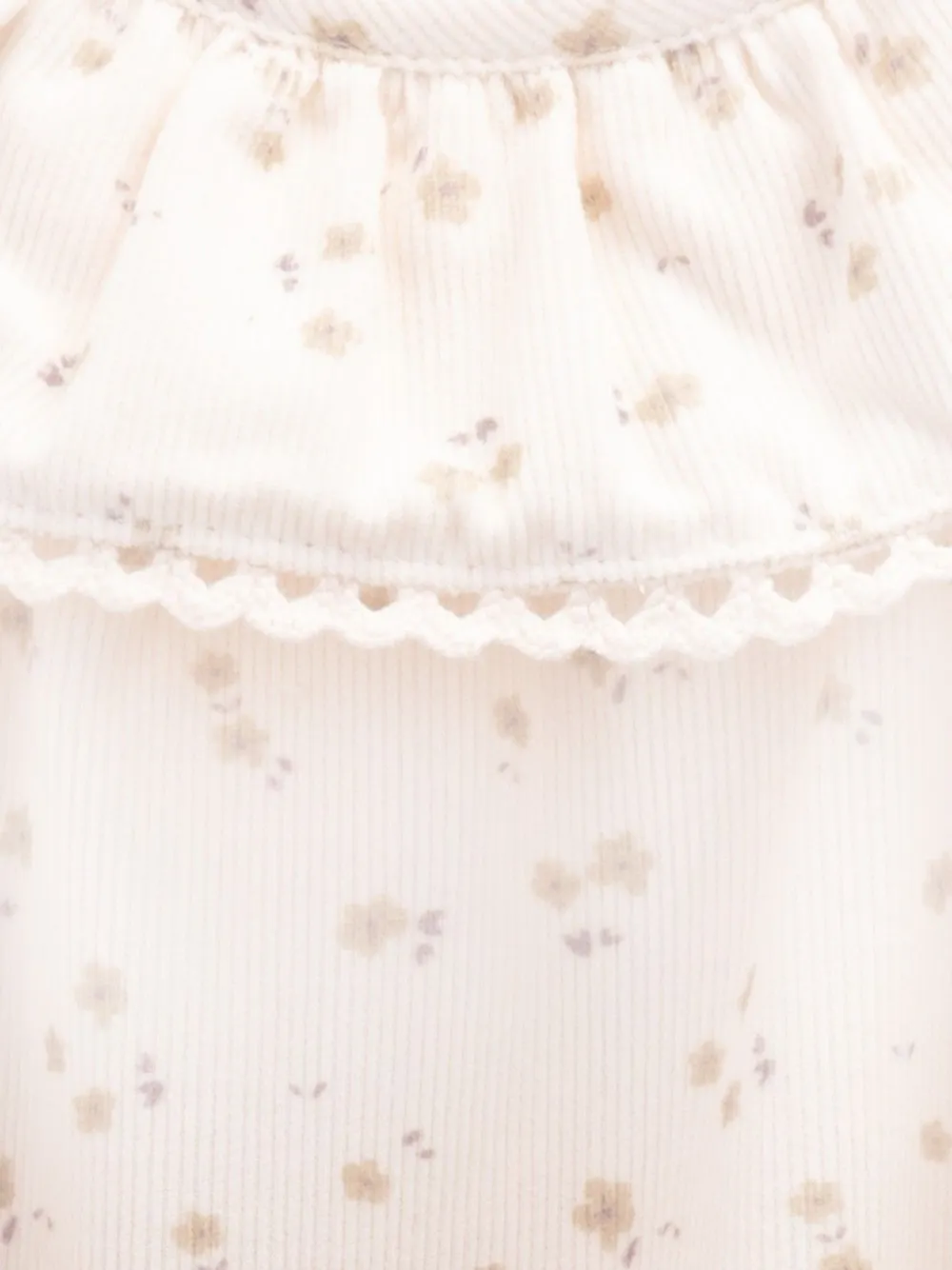 Knot Carol ribfluwelen babyjurk met ruches Beige