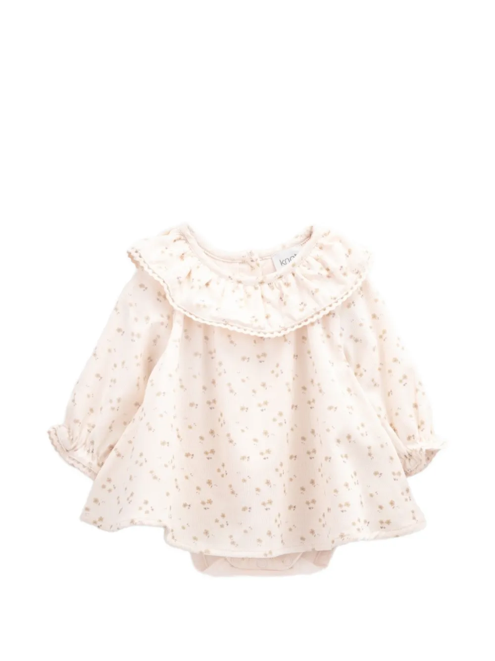 Knot Carol corduroy ruffled baby dress - Toni neutri