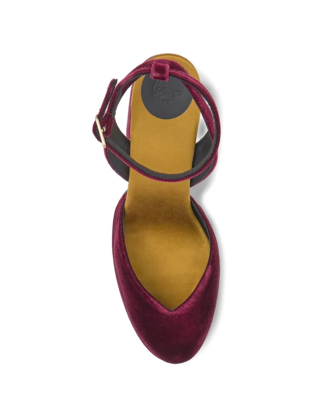 Castañer Verona pumps met plateauzool en enkelbandje Rood