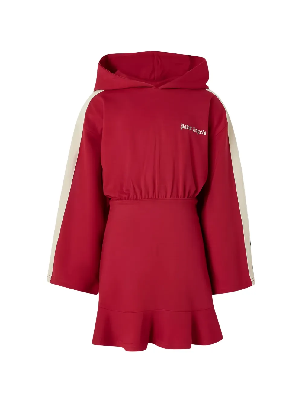 Palm Angels Kids hooded stripe dress - Rosso