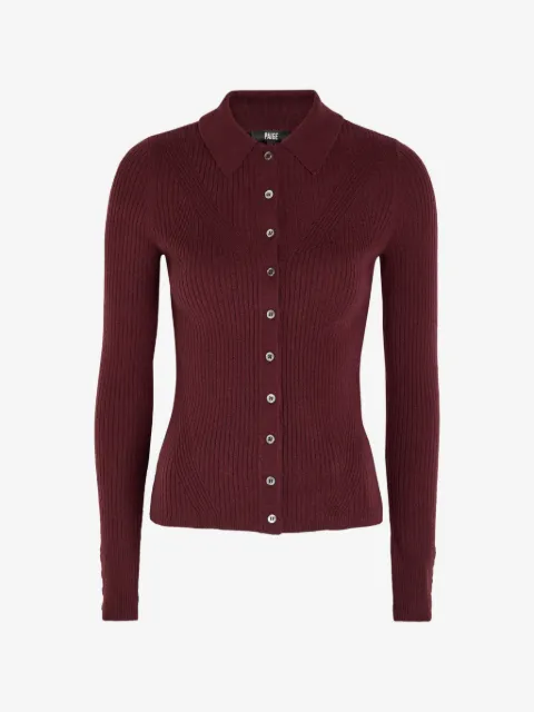 PAIGE Jayde button ribbed shirt