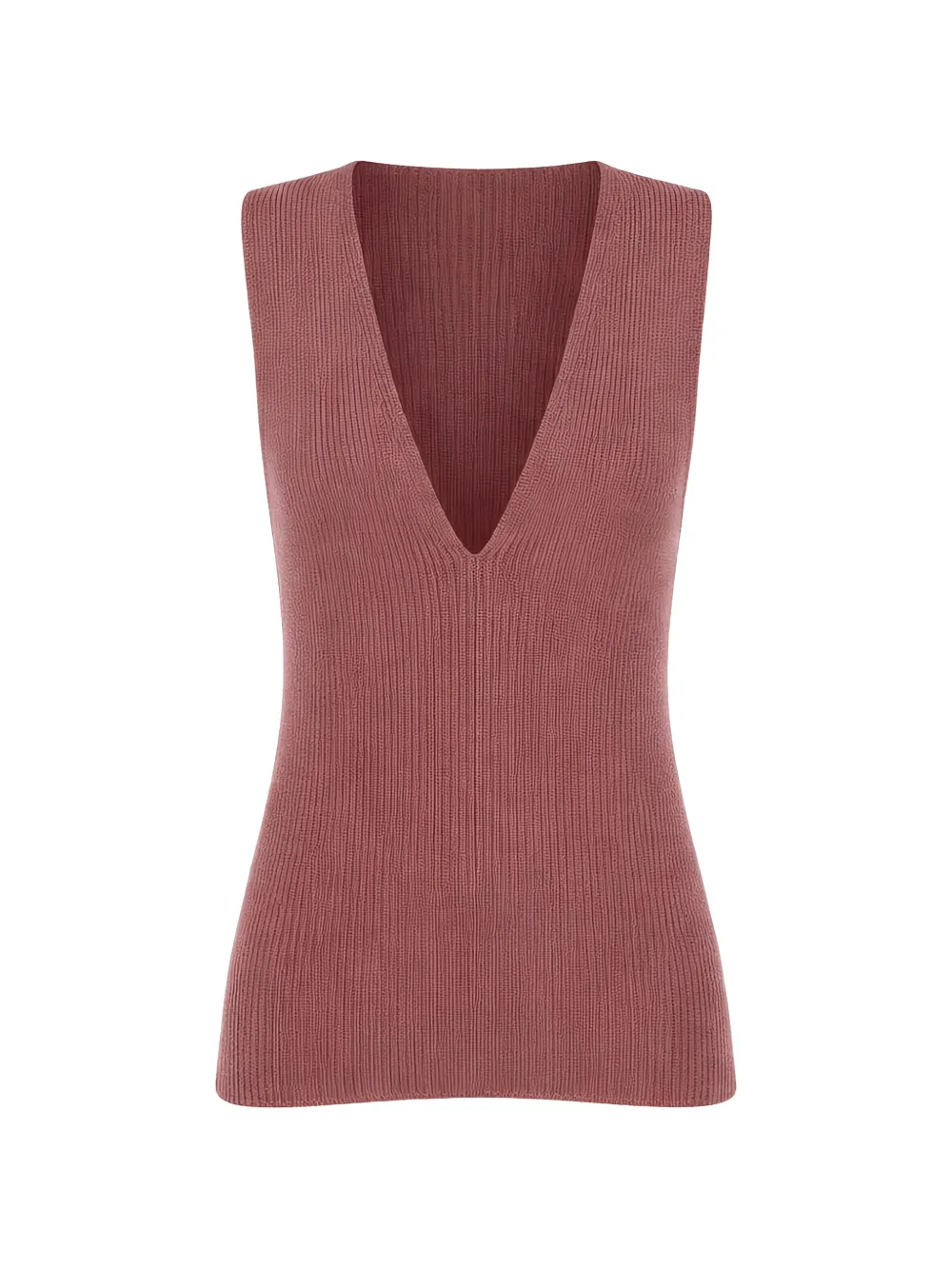 Rick Owens V-neck Ribbed Tank In Pink