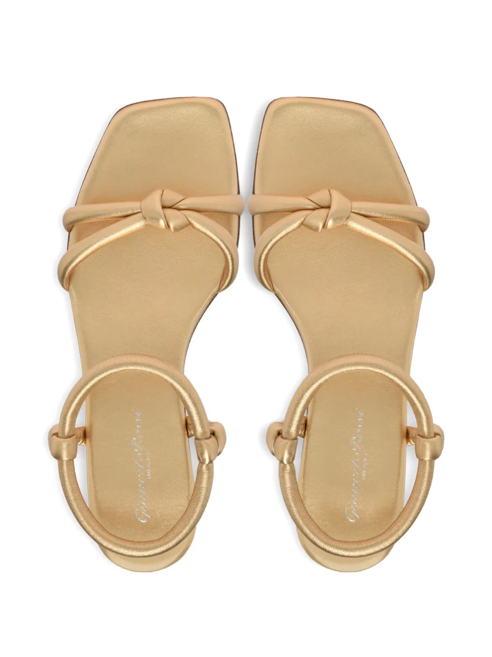 Gianvito Rossi knotted strap flat shoes Goud