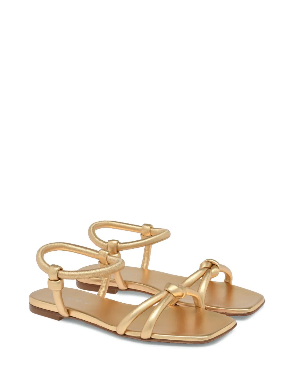 Gianvito Rossi knotted strap flat shoes Goud