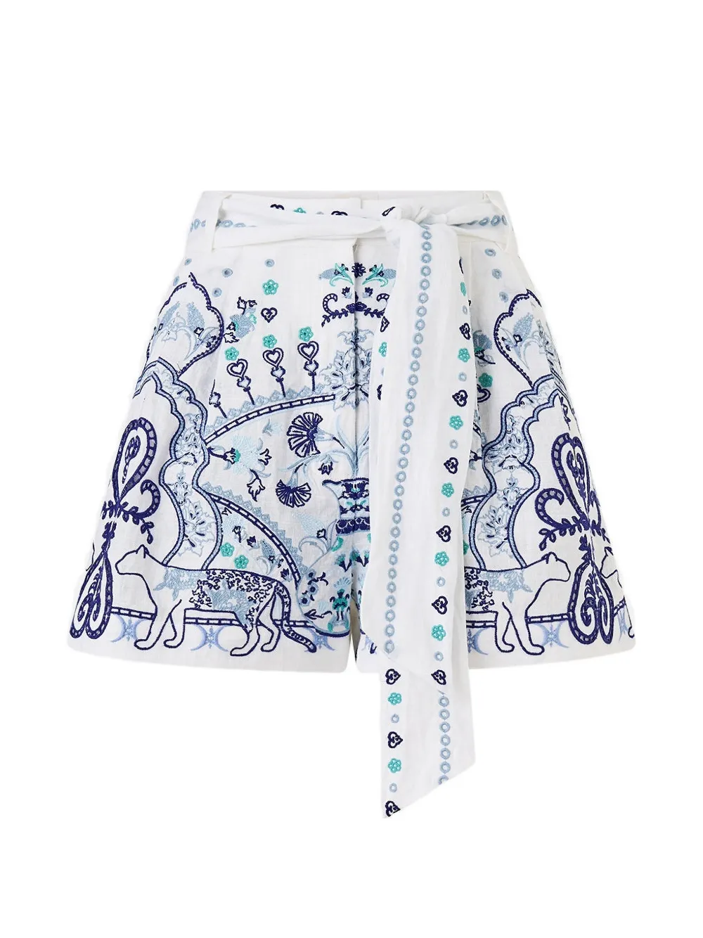Camilla printed short - Bianco