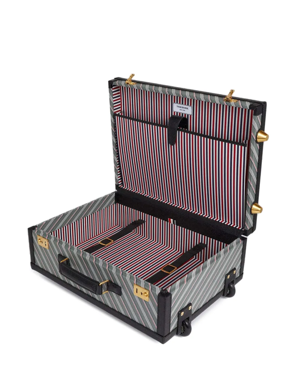  Thom Browne Stripe-pattern Luggage - Grey 