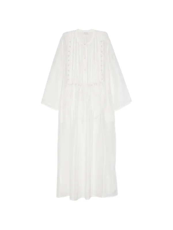 beaded white midi dress Celeste Pearl Beaded Dress