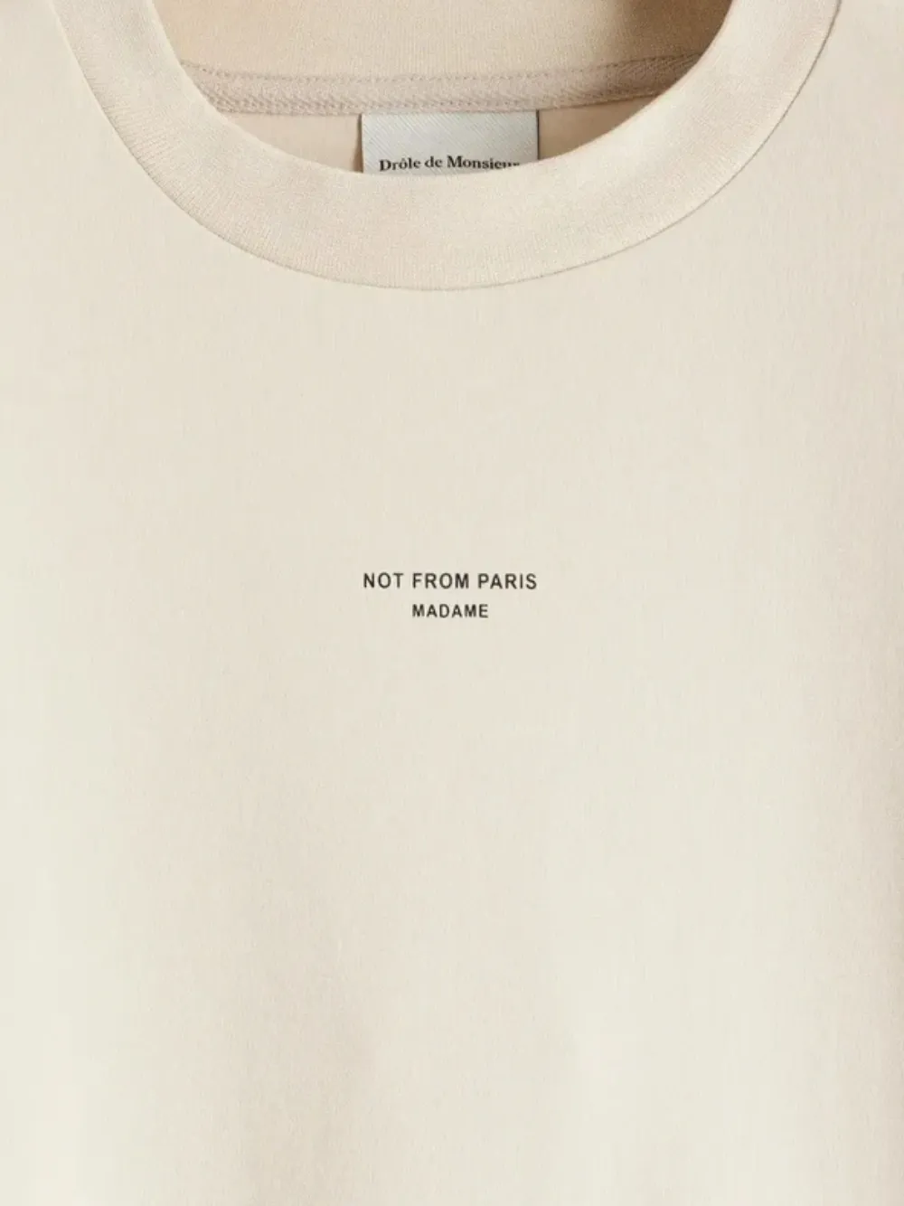 Drôle De Monsieur T-shirt met logoprint Beige