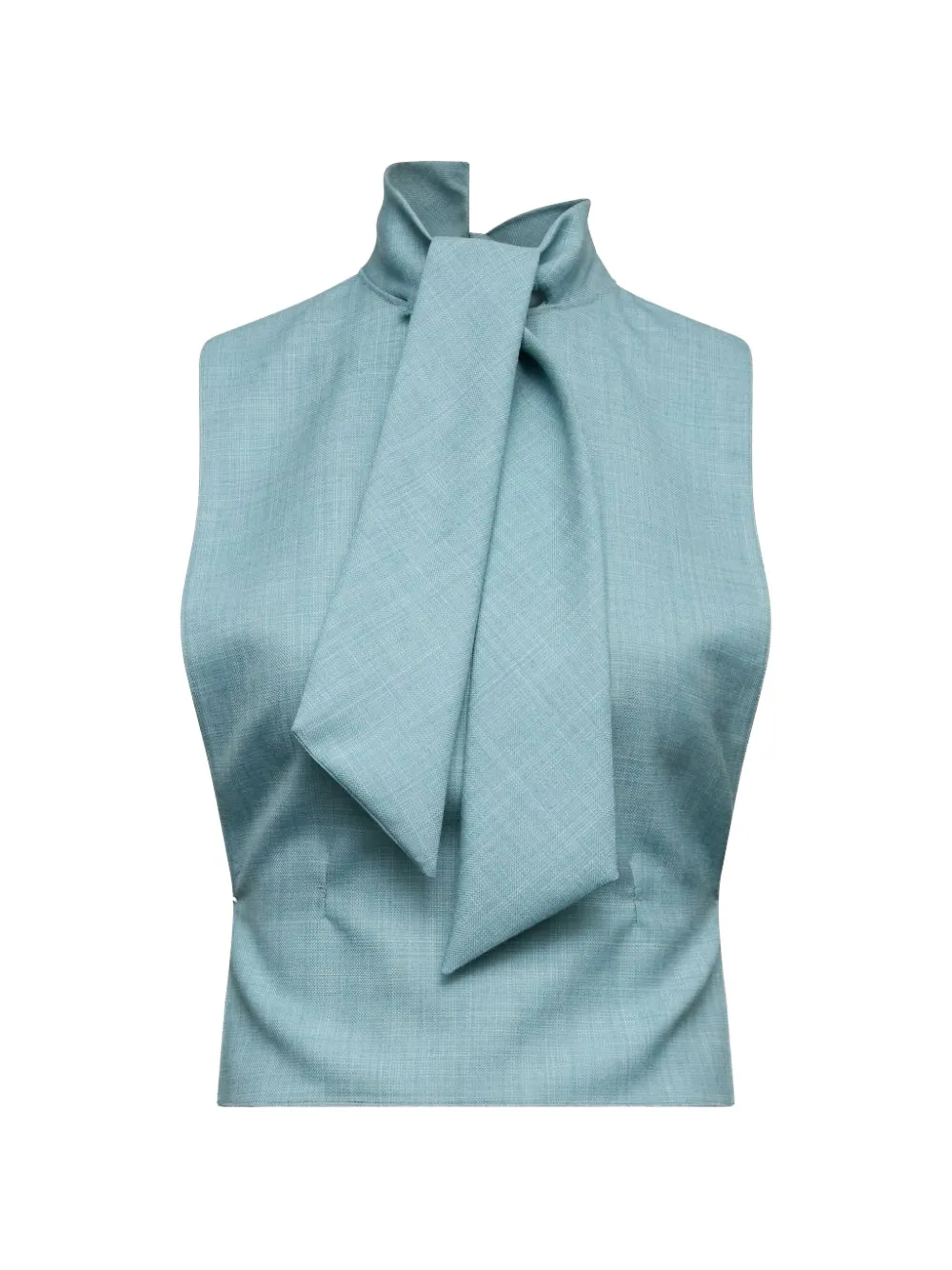 MM6 Maison Margiela pussy-bow cropped scarf top - Blu