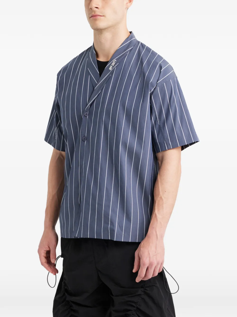  Off Duty Pinstripe Button Shirt - Blue 