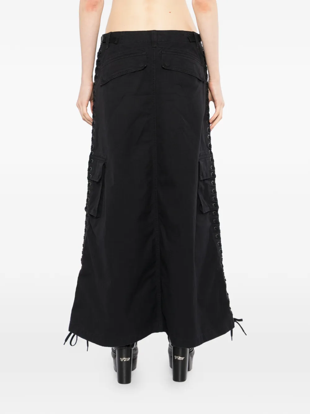 Balenciaga Cargo rok met strik Zwart
