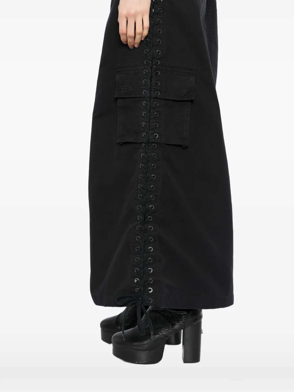 Balenciaga Cargo rok met strik Zwart
