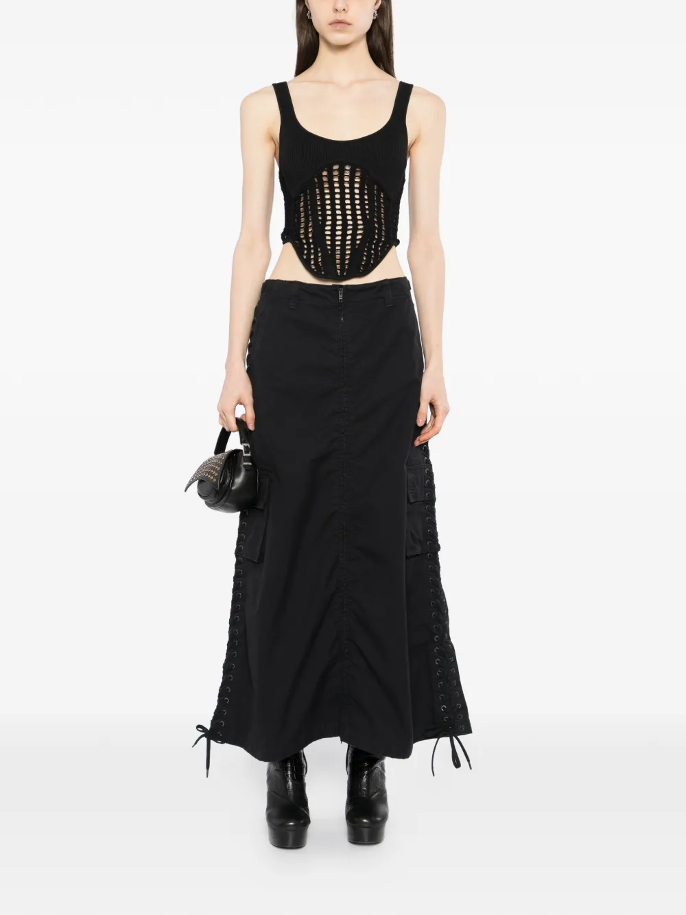 Balenciaga Cargo rok met strik Zwart