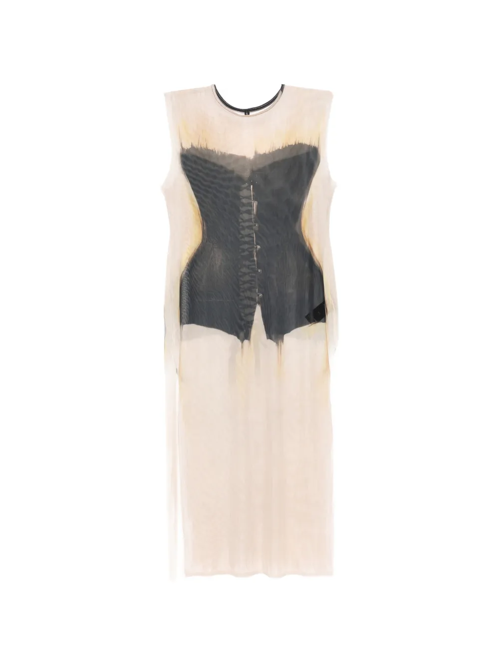 IA LONDON graphic-print sheer dress - Toni neutri