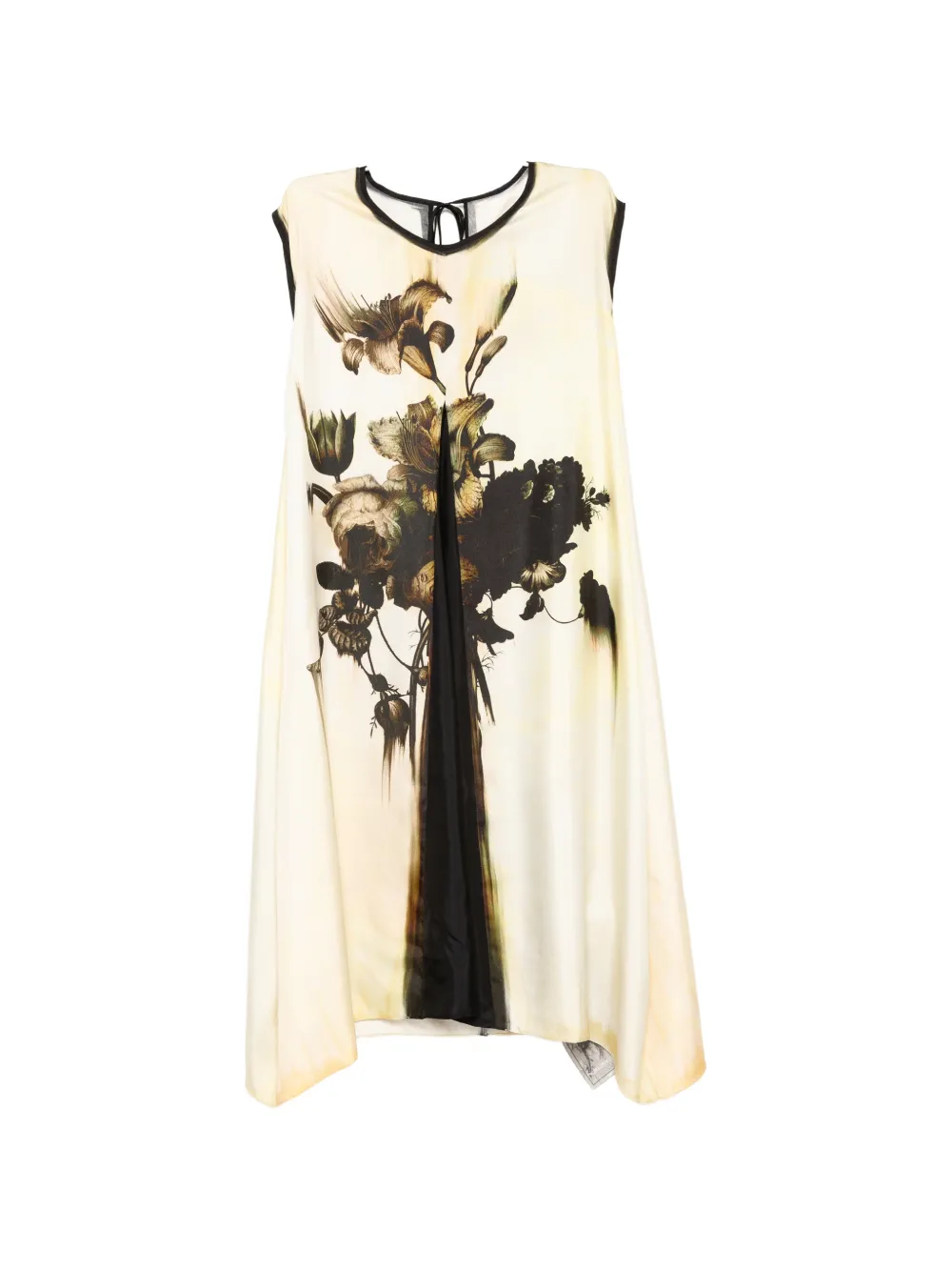 Ia London Midi Floral Print Dress In Neutral