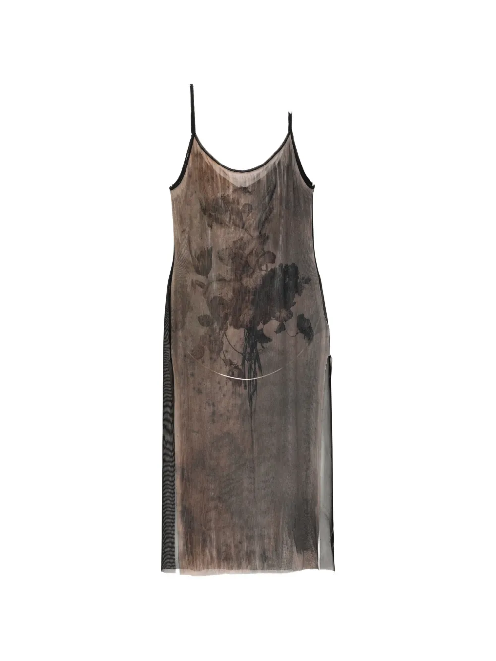 Ia London Floral-print Sleeveless Dress In Brown